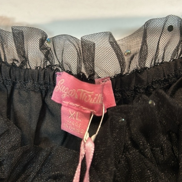 DOLLS KILLS SUGAR THRILLZ DIVINE ELF PRIESTESS RHINESTONE TULLE CROP TOP XL NEW - Picture 5 of 7